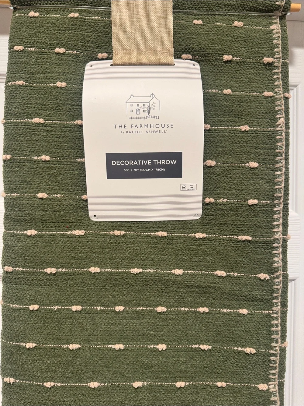 THE FARMHOUSE by Rachel Ashwell Decorative Throw - Green/Tan - 50